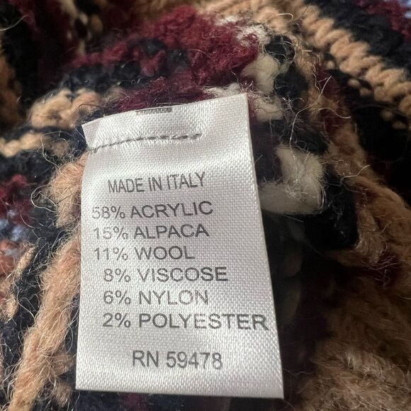 Anthropologie Elsamanda Striped Alpaca Wool Blend Chunky Knit Sweater Made Italy - Picture 12 of 13